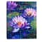 Designart - Blue Lotus Oil Painting - Floral Art Canvas Print